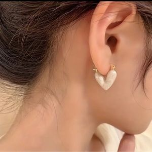 14K plated gold heart shape earrings